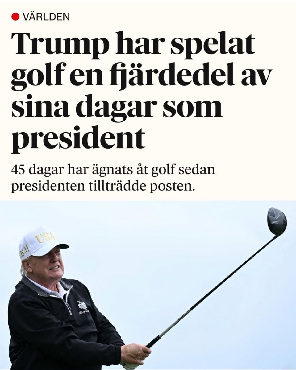 Tycker personligen att det här är på tok för lite. Världsmarknaderna skulle må bättre av om han ägnade mer tid på golfbanan än att hitta på tokigheter.