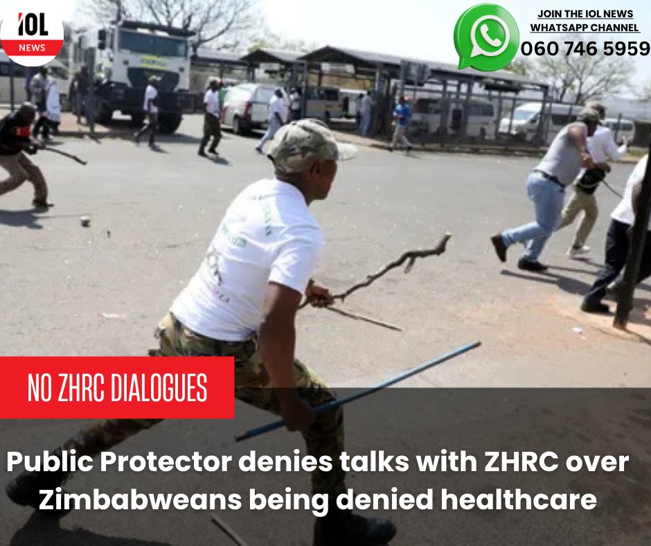 IOL's tweet photo. The Public Protector South Africa has refuted claims of talks with the Zimbabwe Human Rights Commission regarding alleged denial of healthcare to Zimbabwean nationals.
#PublicProtector #ZHRC #HealthcareAccess #ZimbabweanRights #SAHealthCrisis #CrossBorderIssues #HumanRightsWatch
Read on https://t.co/Kol2bgTMOS