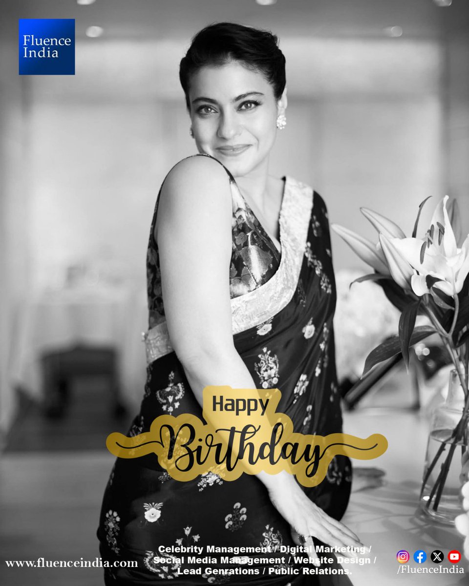 🎉 Happy Birthday to the Timeless Queen, Kajol! 🎬✨
Your charisma, power-packed performances, and infectious smile have lit up the silver screen for decades.

With love,
Team Fluence India

#HappyBirthdayKajol #Kajol #BollywoodIcon #FluenceIndia