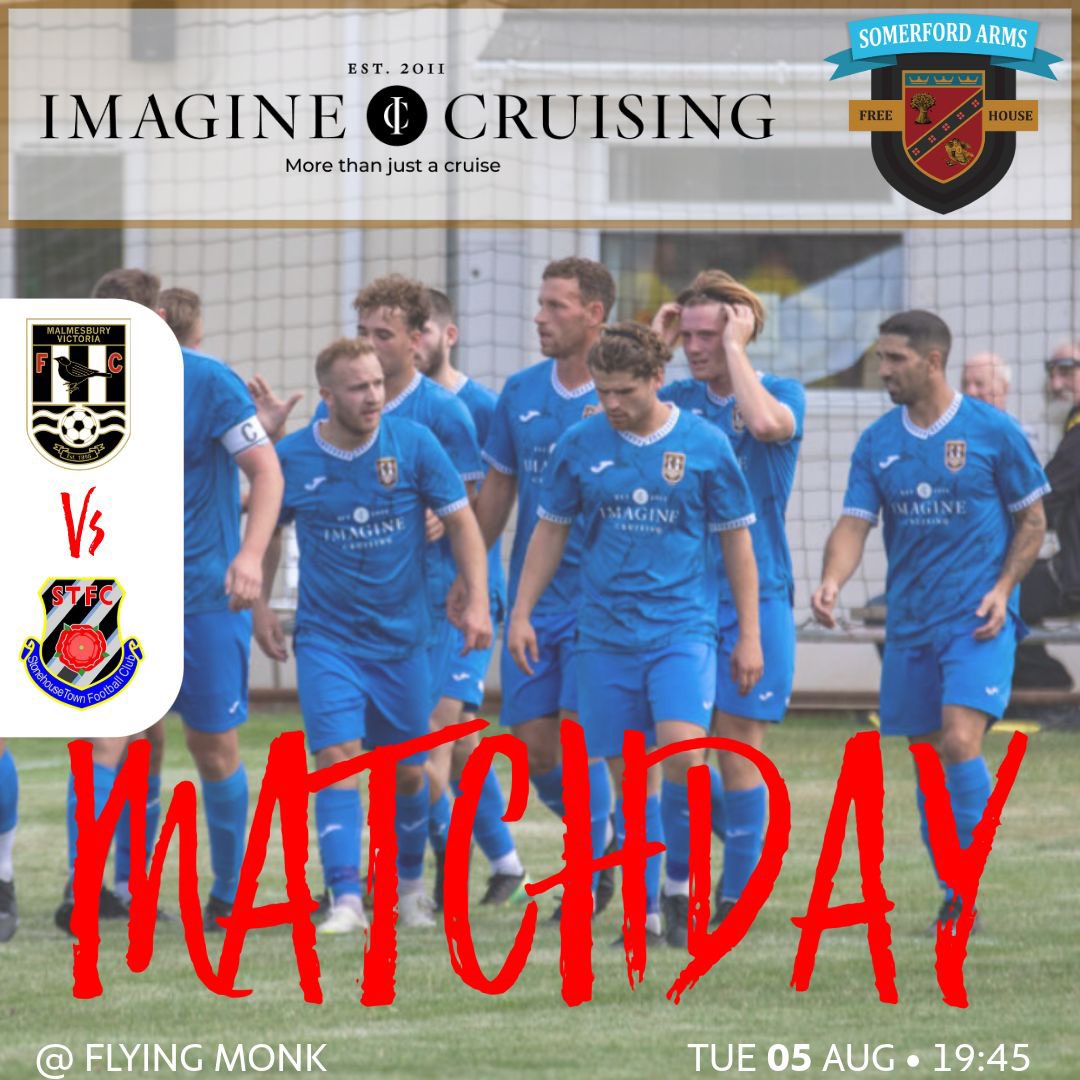 🟥⬛️ MATCH DAY ⬛️🟥

We are at home tonight as we host Stonehouse Town for our second league game of the season. Sun is shining and the bar will be open ☀️

🆚 <a href="/stonehouse_town/">Stonehouse Town FC</a> 
📍The Flying Monk, SN16 9JS
🗓️ Tuesday 5th August
⚽️ 19:45 kick off
🎟️ £6 Adults, £4 concessions, kids