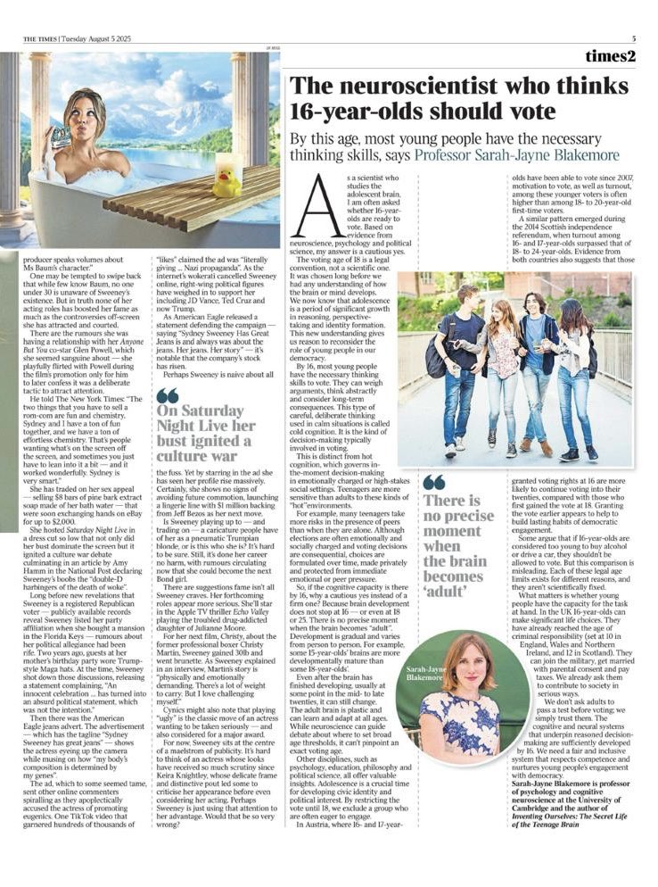 Should sixteen-year-olds be given the vote? It’s a cautious yes from me