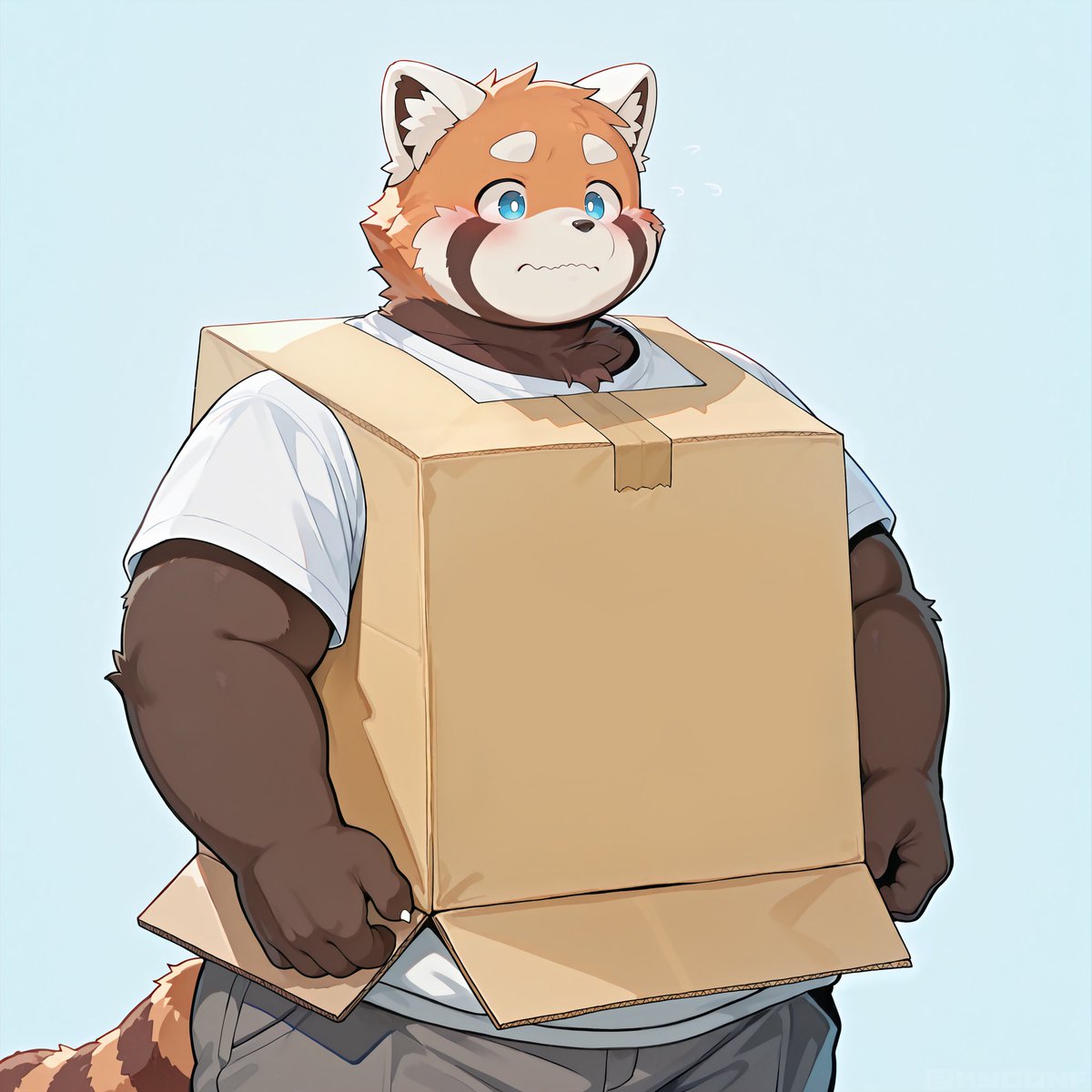📦 Red panda is in the box 
 #デブケモ