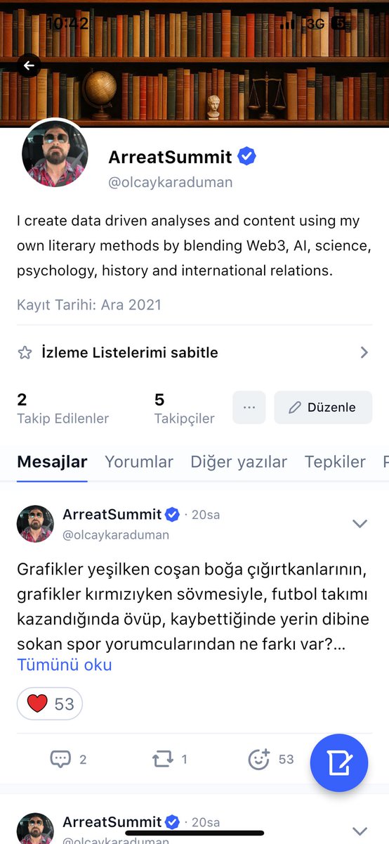 Coinmarketcap topluluğuna katıldım ve bu platform için de içerik üretmeye başladım. Normalde doğrulanmış hesap (mavi tik) kolay değildir ama içerikleriniz özgün, analiz gücü yüksek ve bilgi vericiyse, ihtimaliniz artıyor. Artık onaylı içerik üreticiyim🙌

Takip edebilirsiniz📚