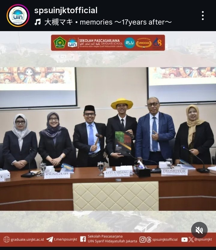 Dosen Kesayanganmu (@direktoridosen) on Twitter photo breaking news :
mahasiswa yang meneliti anime "One Piece", berhasil lulus ujian tesis di <a href="/spsuinjkt/">SPs UIN Jakarta</a>
Selamat Elfarditma, S.Sos, M.A
awas tesis mu disita pemerintah 🤣🤣 breaking news :
mahasiswa yang meneliti anime "One Piece", berhasil lulus ujian tesis di <a href="/spsuinjkt/">SPs UIN Jakarta</a>
Selamat Elfarditma, S.Sos, M.A
awas tesis mu disita pemerintah 🤣🤣