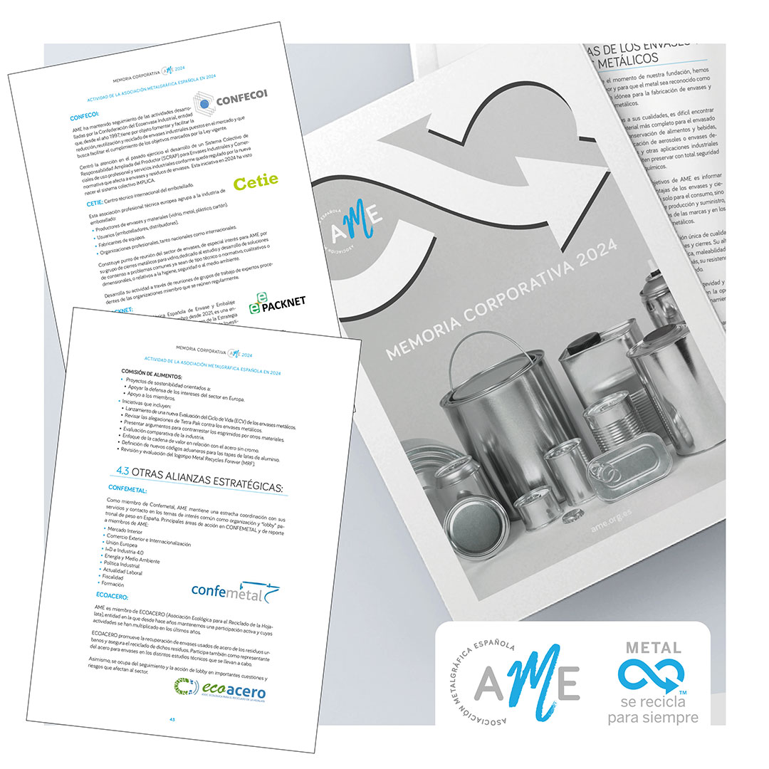 🔗 En AME creemos en la fuerza de las alianzas estratégicas para impulsar la sostenibilidad, innovación y competitividad del sector metalgráfico.

Colaboramos con <a href="/confemetal/">CONFEMETAL</a> , <a href="/Ecoacero/">Ecoacero</a> , CONFECOI, CETIE y <a href="/Packnet_/">Packnet</a> .

Descúbrelo en nuestra Memoria 2024: ame.org.es/memoria-ame-20…