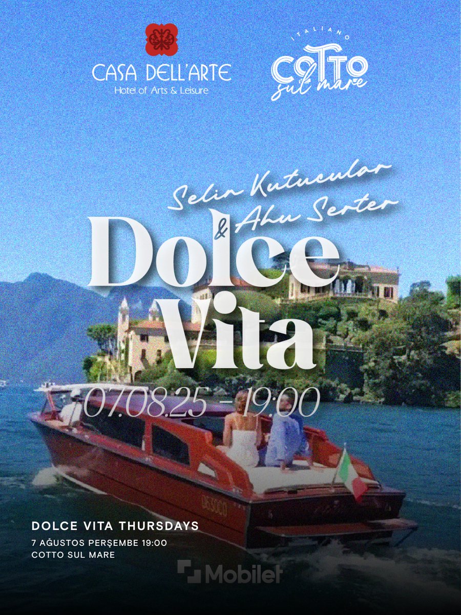 Cotto Sul Mare – Casa dell’Arte, Bodrum ☀️ 🌊
📣 Hosted by Selin Kutucular &amp; Ahu Serter  
 
Bu hafta “Rooted in Flavor” temamızla!

Bu etkinlik kaçmaz diyorsan Mobilet’te yerin hazır! 🎫

#Mobilet #Etkinlik #Kültür #Sanat #Eğlence #Bodrum #Yaz #Gastronomi #Sosyalleşme