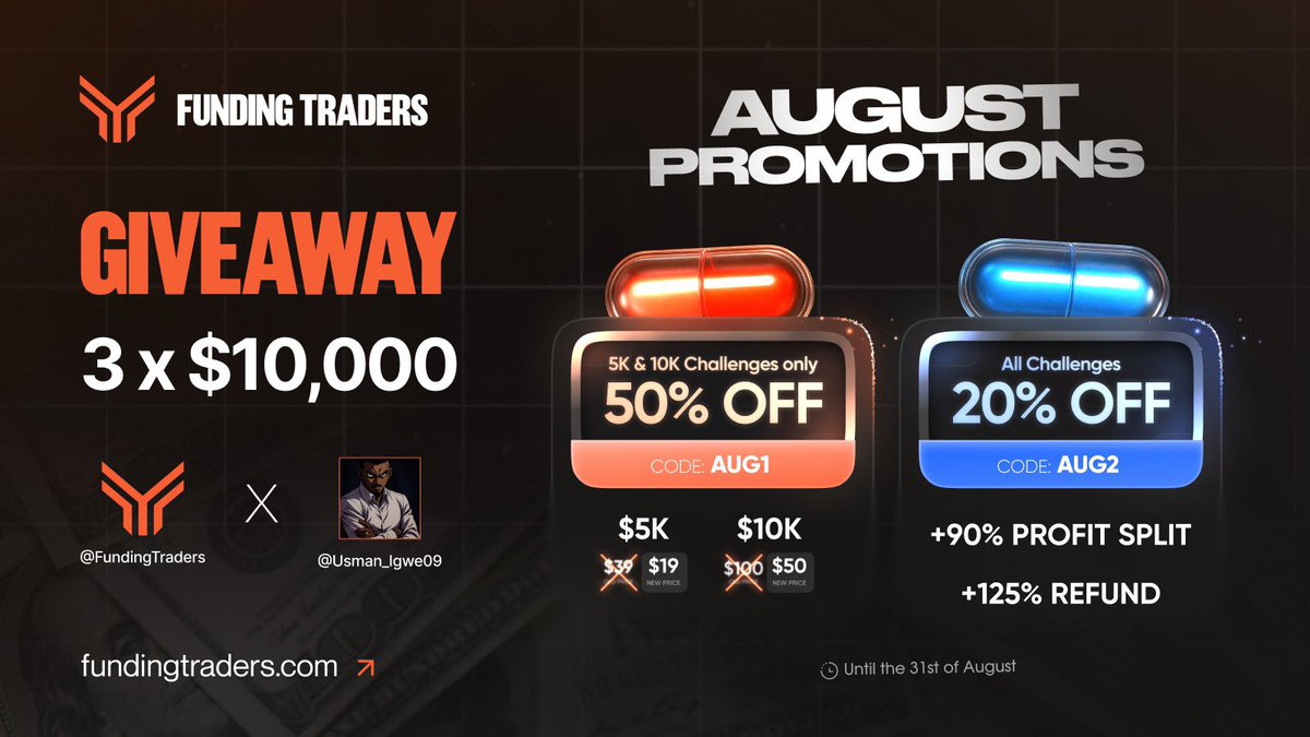 Fx_Igwe09 (@usman_igwe09) on Twitter photo In Collaboration with @Funding_Traders, we are excited to give 3 x $10,000 accounts to traders.
To participate, kindly ensure you:
โ Follow @Funding_Traders || <a href="/Usman_Igwe09/">Fx_Igwe09.</a> || <a href="/StanFXTrading/">Stan FundingTraders.com</a>, and <a href="/MegaFlip_Fx_/">MegaFlip_Fx๐๏ธ๐๏ธ</a> .
โ Like and retweet the post & Tag three friends in the In Collaboration with @Funding_Traders, we are excited to give 3 x $10,000 accounts to traders.
To participate, kindly ensure you:
โ Follow @Funding_Traders || <a href="/Usman_Igwe09/">Fx_Igwe09.</a> || <a href="/StanFXTrading/">Stan FundingTraders.com</a>, and <a href="/MegaFlip_Fx_/">MegaFlip_Fx๐๏ธ๐๏ธ</a> .
โ Like and retweet the post & Tag three friends in the