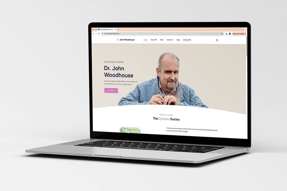 We're proud to have designed the new website for Dr. John Woodhouse, aka The Dyslexic Doctor, a bold voice for neurodiversity in medicine.

#Neurodiversity #WebDesign #DyslexiaAwareness #DyslexicDoctor