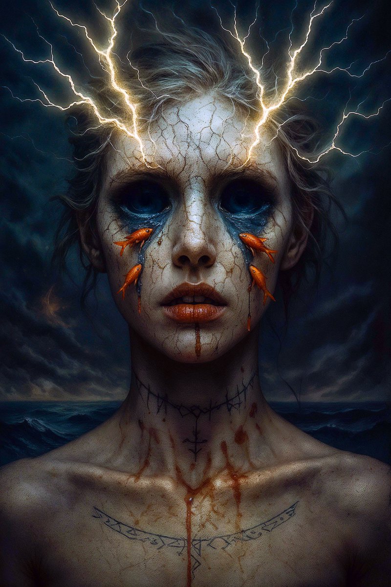 Happy  #TEZOSTUESDAY

"Red Fish of Sorrow"
she was the storm, the sea, and the sorrow reborn.

1/1                       15.00 ꜩ