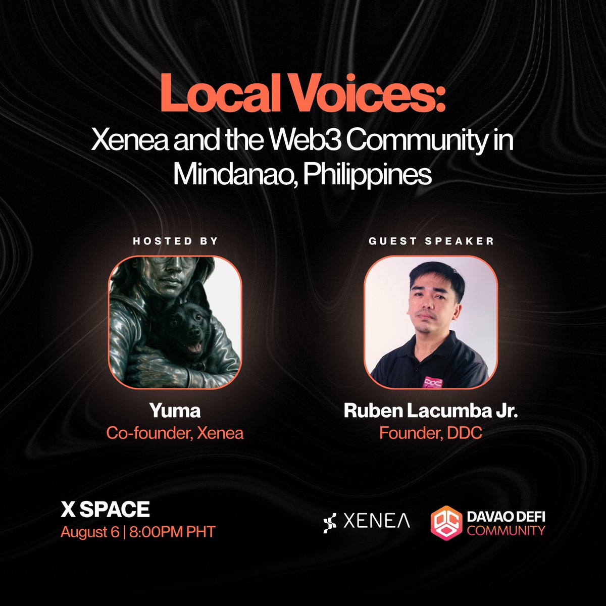 Davao DeFi Community PH ๐ต๐ญ (@davaodefi) on Twitter photo Join us for an exciting Twitter Space!
<a href="/Xenea_io/">Xenea</a> <a href="/rlacumba/">RubzCommsแตแต โบ๏ธโ๏ธ๐</a> <a href="/yuma_xenea/">Yuma</a>
๐
Date: August 6
๐ Time: 8:00 PM PHT
๐ x.com/i/spaces/1yNGaโฆ
Weโve been invited to a Twitter Space with the Co-founder of Xenea to discuss the future of Web3 communities in Mindanao, Philippines. We'll Join us for an exciting Twitter Space!
<a href="/Xenea_io/">Xenea</a> <a href="/rlacumba/">RubzCommsแตแต โบ๏ธโ๏ธ๐</a> <a href="/yuma_xenea/">Yuma</a>
๐
Date: August 6
๐ Time: 8:00 PM PHT
๐ x.com/i/spaces/1yNGaโฆ
Weโve been invited to a Twitter Space with the Co-founder of Xenea to discuss the future of Web3 communities in Mindanao, Philippines. We'll