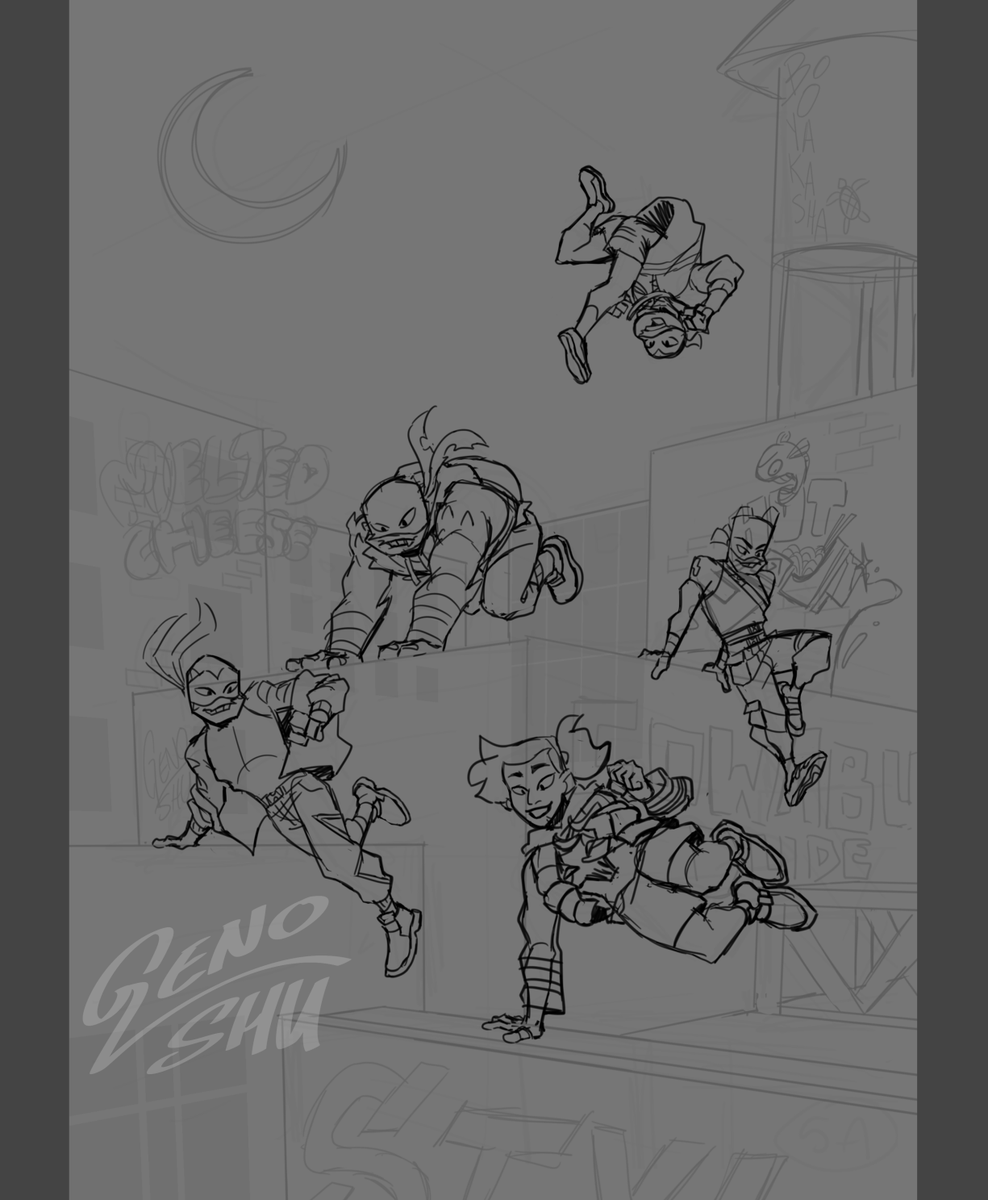 genoshuart's tweet image. [ZINE] @RiseFashionZine is opening for leftover sales Aug 11!  

Here's the page I contributed to the zine! Go check it out when sales open :D  

#rottmnt #tmnt