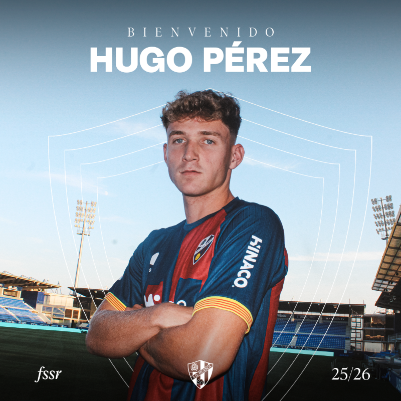 SDHuesca's tweet photo. FICHAJE | Hugo Pérez refuerza la zaga azulgrana.

➕El central llega cedido desde el @RCDEspanyol hasta final de temporada.

👏 ¡𝘽𝙞𝙚𝙣𝙫𝙚𝙣𝙞𝙙𝙤! 👏