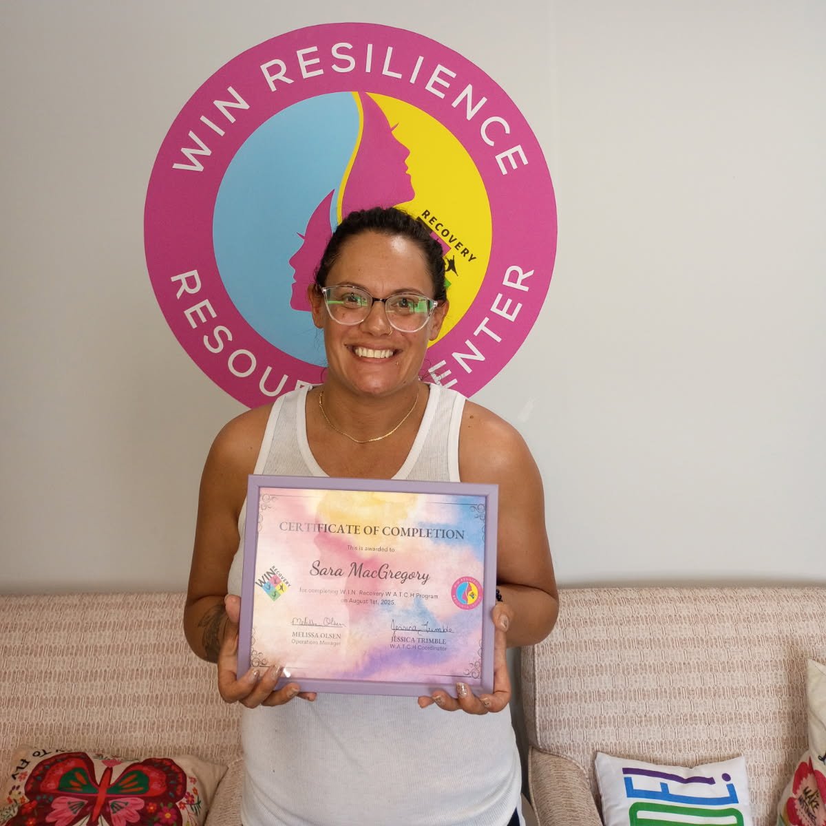 A huge congratulations to Sara for completing the WIN Recovery WATCH Program! We are so proud of everything you’ve accomplished, Sara, and we’ll continue to support you on your journey ahead. Please join us in celebrating Sara’s amazing achievement!