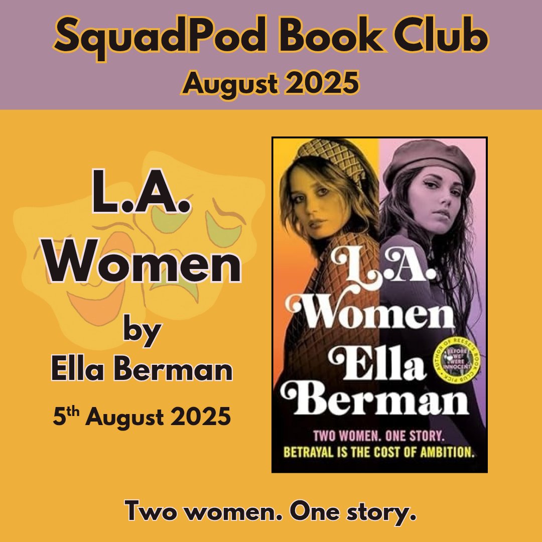 Squadpod3's tweet photo. August is here, and we have a fabulous new pick for our book club! ๐
This month we are reading #LAWomen by @ellabee which is out from @AriaFiction today, 5th August!
We were blown away by Ella's last book #TheComeback so are very excited to be exploring more of her writing! ๐คฉ https://t.co/EVkFO5S58E