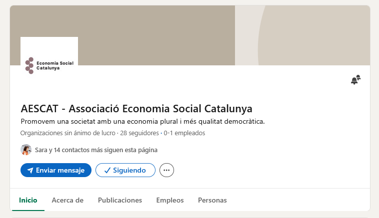 ES_Catalunya's tweet photo. 🎉 L’AESCAT ja és a LinkedIn!

 Seguim connectant, compartint i fent créixer l’economia social i solidària arreu del territori.

Segueix-nos i estigues al dia de tot el que passa al sector! 💼🌱

👉 https://t.co/5m1jFrIx9Y

#AESCAT #ESS https://t.co/vzaFF2bn3O