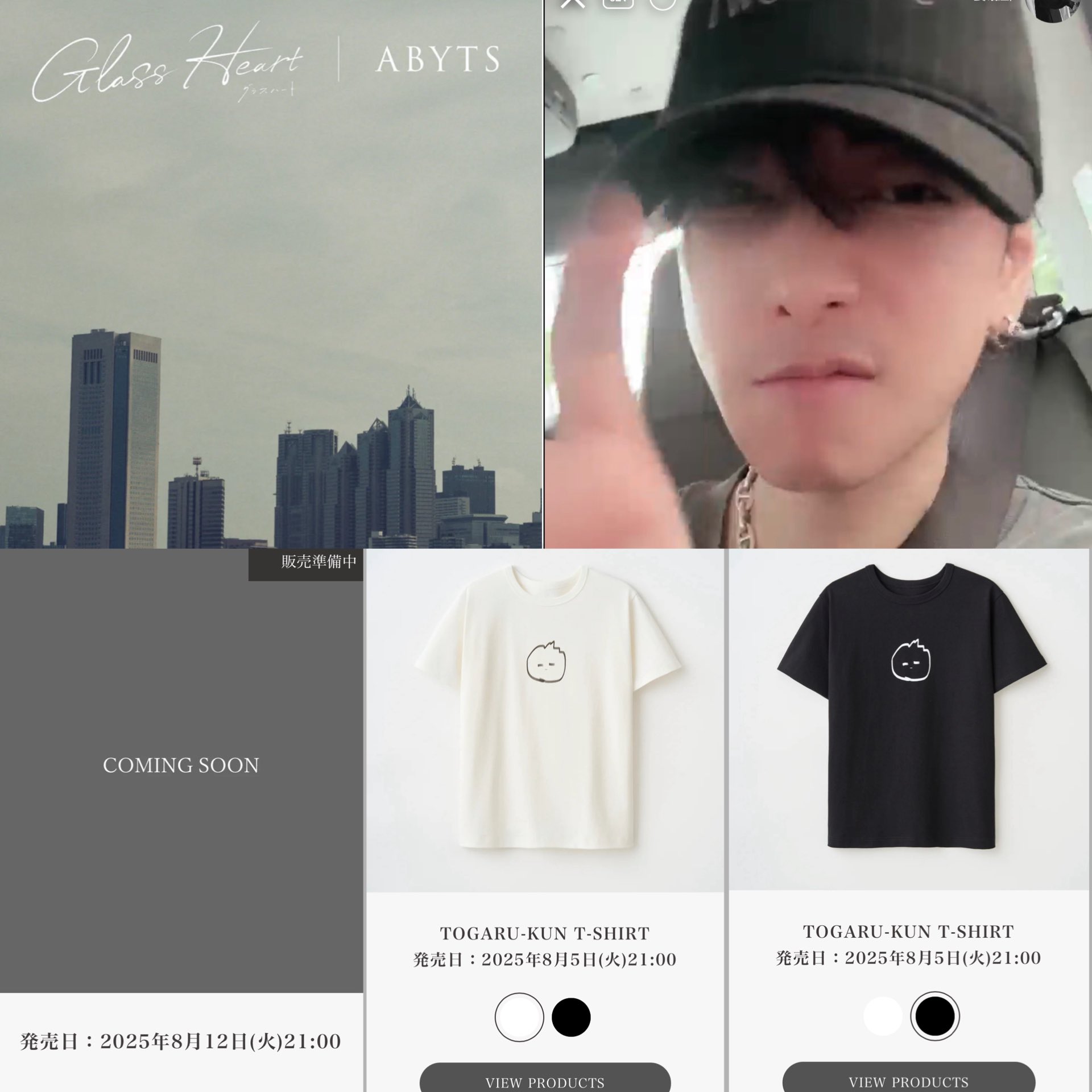 ABYTS 佐藤健 TOGARU-KUN Tシャツ グラスハート TOGARU-KUN T