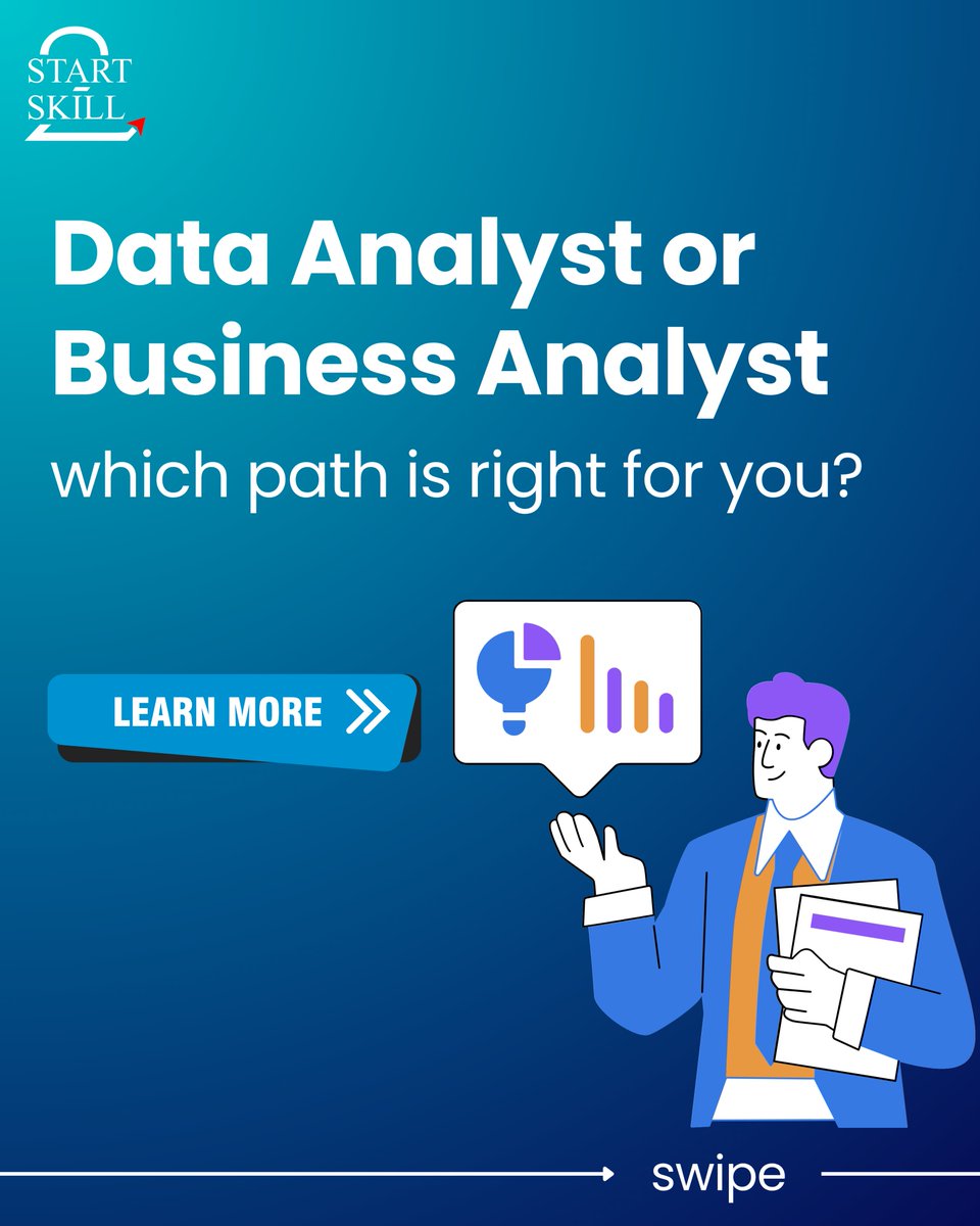 QuickCourse_'s tweet image. Data Analyst or Business Analyst – which one should you choose? 🤔
Unlock the secrets to a thriving career in analytics and make the right decision for your future! 🚀
#DataAnalyst #BusinessAnalyst #CareerPath #AnalyticsCareer #StartSkill #UpskillToday #CareerGrowth #DataDriven