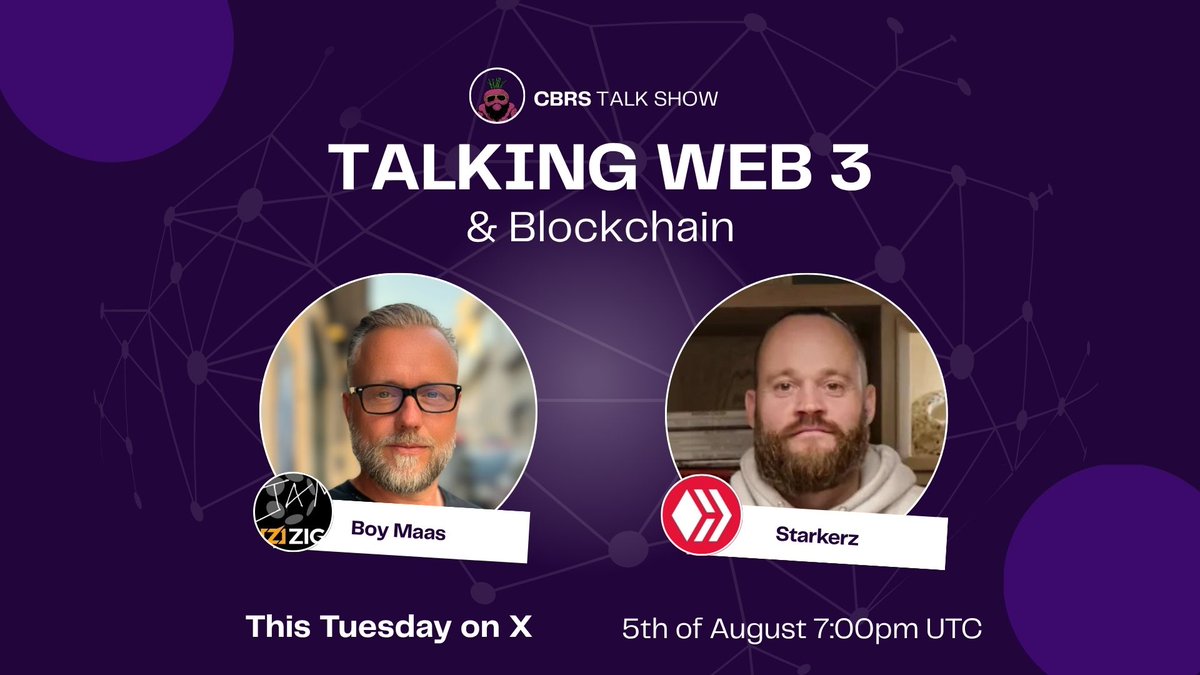 Today is the Day #Hive🤩 First CBRS Talk Show here on X and it's all about #Web3 and #Blockchain. The link to #Xspaces is at the bottom of this post. 

📢 Join us at 7:00PM UTC 😎

LINK ➡️ x.com/i/spaces/1mrGm… 

🧵1/3