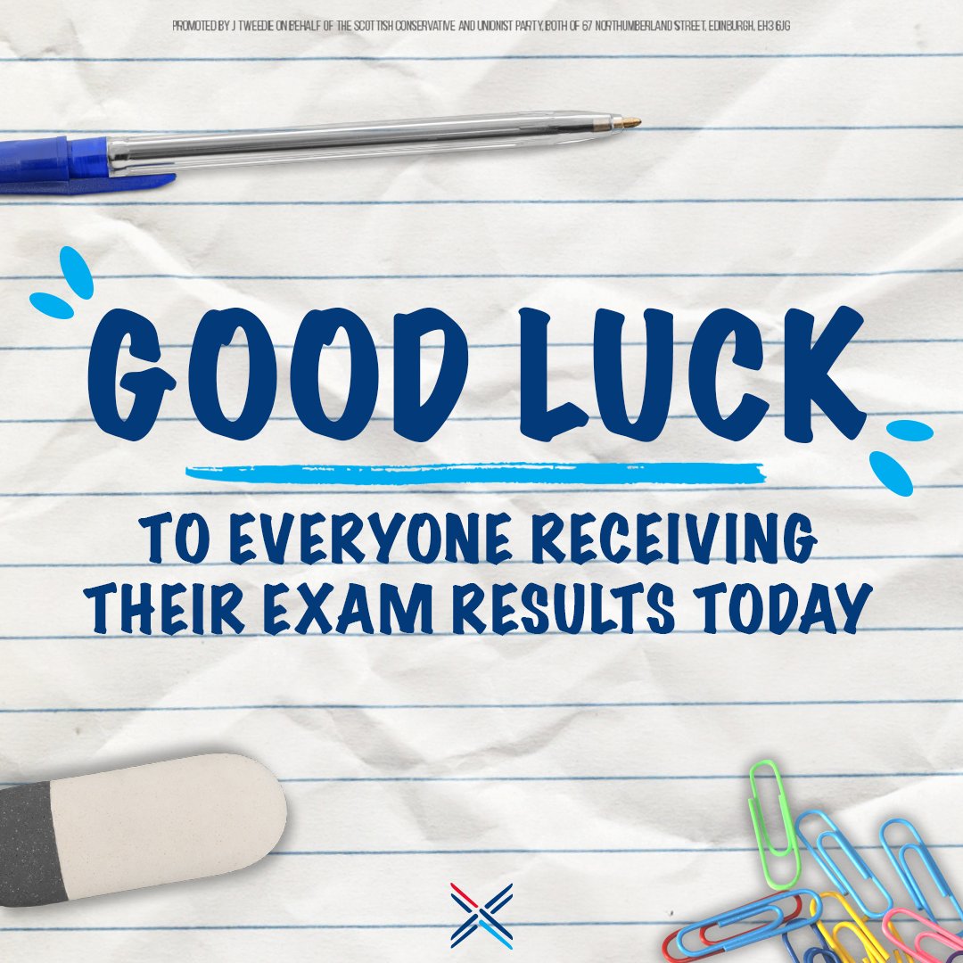 Scottish Conservatives (@scottories) on Twitter photo Best of luck to everyone in Scotland receiving their exam results today🤞 Best of luck to everyone in Scotland receiving their exam results today🤞