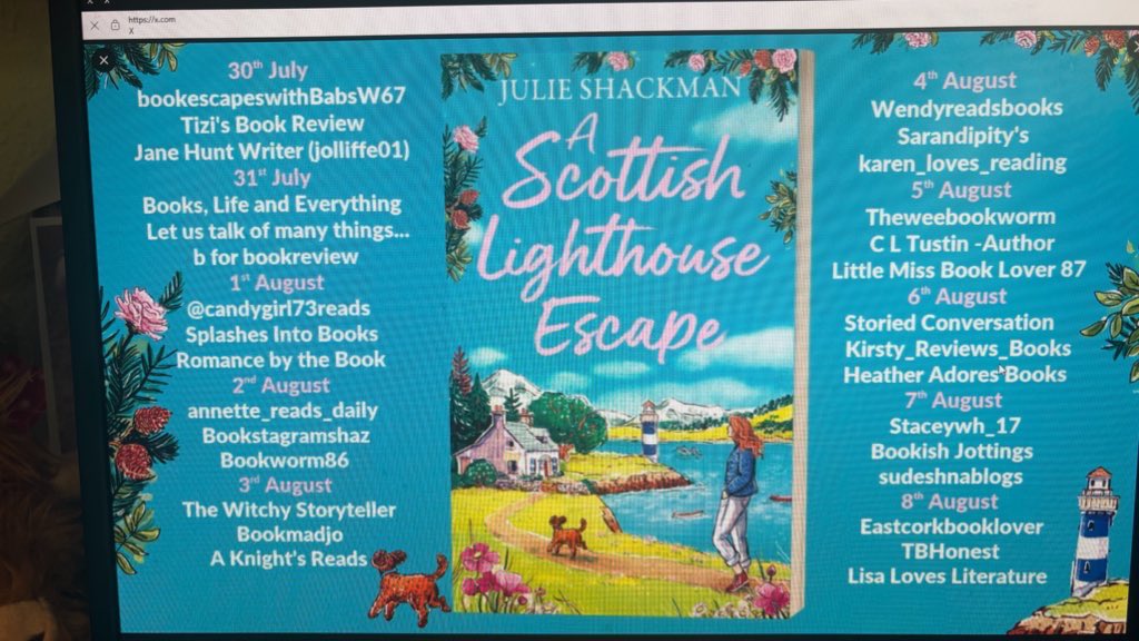 Julie Shackman (@g13julie) on Twitter photo 💙Join us today if you can, for Day 8 of A Scottish Lighthouse Escape Blog Tour <a href="/rararesources/">Rach RandomResources</a> with <a href="/theweebookworm/">theweebookworm</a> #CLTustinAuthor <a href="/Littlemissbook6/">𝑽𝒊𝒌’𝒔 𝑩𝒐𝒐𝒌 𝑯𝒂𝒗𝒆𝒏</a>
<a href="/0neMoreChapter_/">One More Chapter</a> <a href="/HarperCollinsUK/">HarperCollinsUK</a> <a href="/Harper360/">HarperCollins 360</a> #blogtour #romance #escapism 💙Join us today if you can, for Day 8 of A Scottish Lighthouse Escape Blog Tour <a href="/rararesources/">Rach RandomResources</a> with <a href="/theweebookworm/">theweebookworm</a> #CLTustinAuthor <a href="/Littlemissbook6/">𝑽𝒊𝒌’𝒔 𝑩𝒐𝒐𝒌 𝑯𝒂𝒗𝒆𝒏</a>
<a href="/0neMoreChapter_/">One More Chapter</a> <a href="/HarperCollinsUK/">HarperCollinsUK</a> <a href="/Harper360/">HarperCollins 360</a> #blogtour #romance #escapism