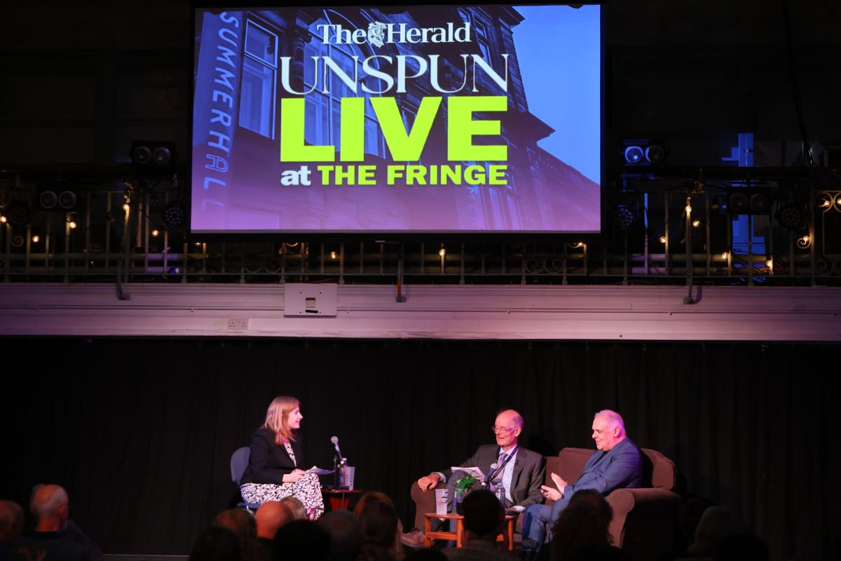 Hannah Brown (@hannahmargbrown) on Twitter photo Pleasure to host Professor Sir John Curtice & my colleague <a href="/kmckenna63/">Kevin McKenna</a> as we kicked off <a href="/heraldscotland/">The Herald</a> Unspun Live at the Fringe last night.
Predictions for 2026 were made.
Read all about it from <a href="/andrewlearmonth/">Andrew Learmonth</a> here 👇heraldscotland.com/news/25365054.…
With great 📸from <a href="/MearnsColin/">colin mearns</a> Pleasure to host Professor Sir John Curtice & my colleague <a href="/kmckenna63/">Kevin McKenna</a> as we kicked off <a href="/heraldscotland/">The Herald</a> Unspun Live at the Fringe last night.
Predictions for 2026 were made.
Read all about it from <a href="/andrewlearmonth/">Andrew Learmonth</a> here 👇heraldscotland.com/news/25365054.…
With great 📸from <a href="/MearnsColin/">colin mearns</a>