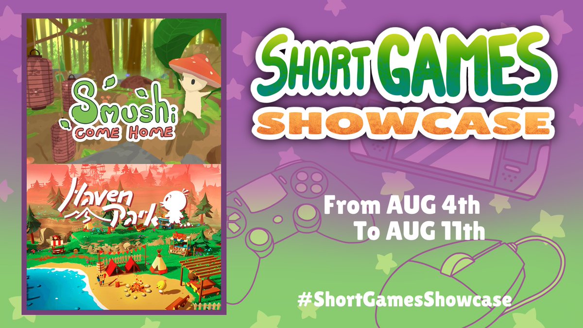 We’re thrilled that Smushi and Haven Park are part of the #ShortGamesShowcase, running from Aug 4th - 11th! 🎉

It’s the perfect time to discover some cozy, bite-sized gems you might not have played yet! ❤️

And don’t forget to check out the Wholesome Short Adventures Bundle ft.