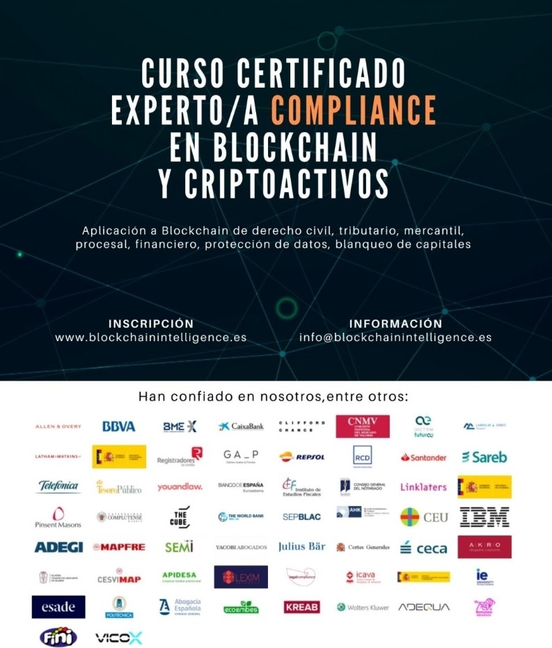 ¿Eres un #compliance o risk officer?
¿Quieres garantizar el cumplimiento normativo de la operativa #blockchain y #cripto y asesorar sobre los riesgos de su aplicación?
Nuestro curso, certificado por <a href="/Abogacia_es/">Abogacía Española</a> y <a href="/FelabanOnline/">FELABAN</a>, comienza 29 de septiembre: blockchainintelligence.es