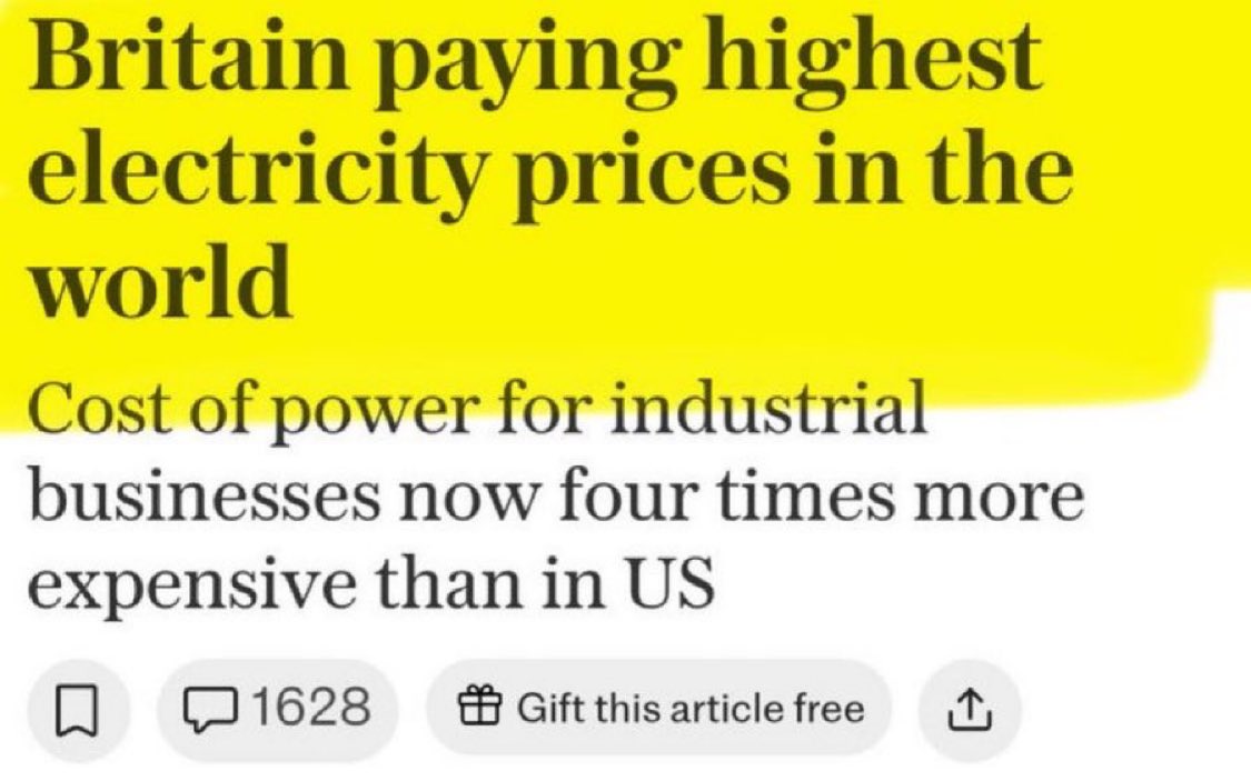 We are being fleeced. And part of the reason is the huge cost of net zero.