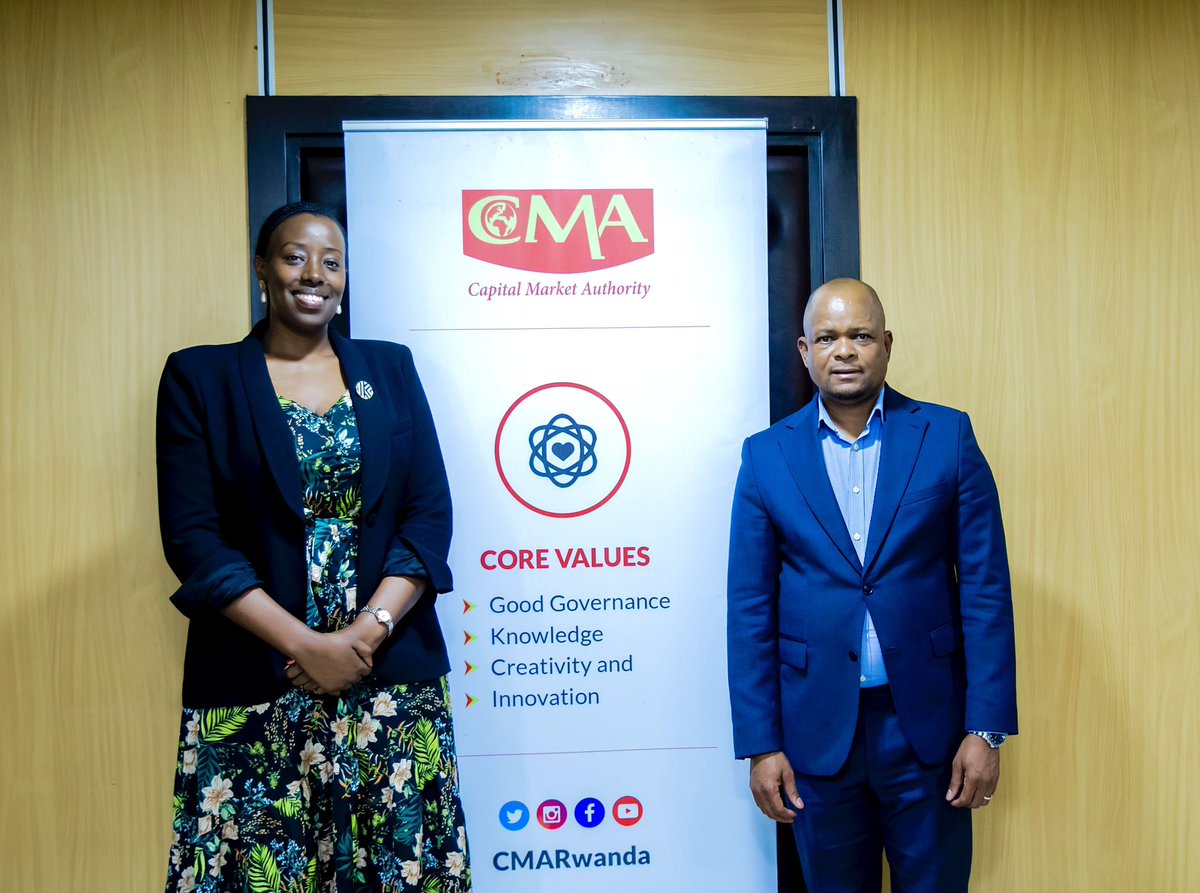 Yesterday, KIFC CEO <a href="/HortenseMudenge/">Hortense Mudenge</a> paid a courtesy visit to the CEO of <a href="/CMARwanda/">Capital Market Authority | Rwanda</a> Thapelo Tsheole.

Discussions focused on areas of mutual collaboration in further advancing Rwanda's positioning as a leading financial hub.
