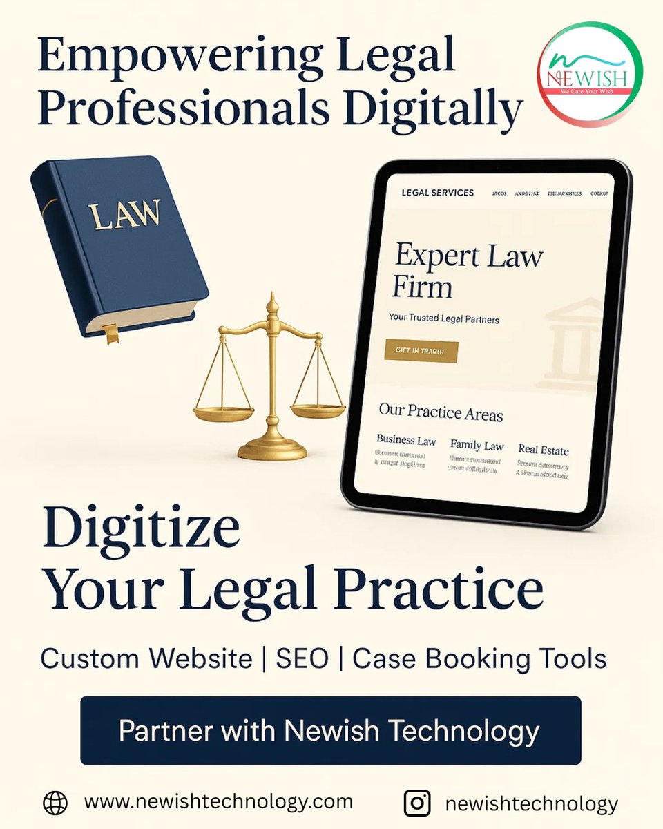 NewishTech21's tweet image. ⚖️ Digitize Your Legal Practice with Confidence!
At Newish Technology, we specialize in building custom digital solutions tailored for legal consultants and law firms.
✨ Empowering Legal Professionals Digitally
🔗 newishtechnology.com
#NewishTechnology #LegalTech
