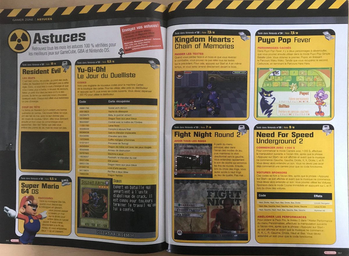 On continue avec la suite et fin des notes des jeux #GameCube et aussi pour #GBA,puis on passe à la "Gamer Zone" le coin des lecteurs!Les tests faits par les lecteurs et des astuces!! 2/3