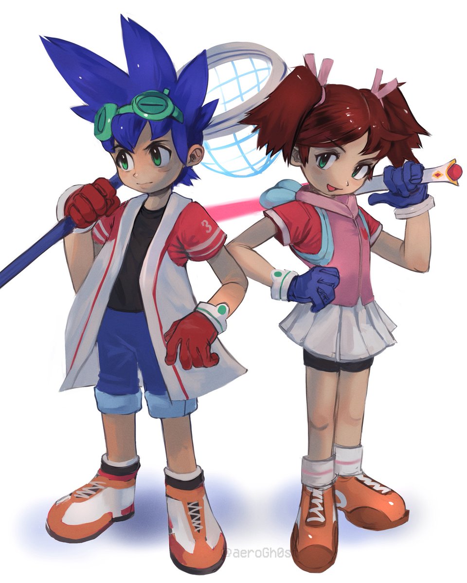 Satoru and Sayaka drawing I did a few months ago 
Hello yes I’m alive lol 
#ApeEscape #サルゲッチュ