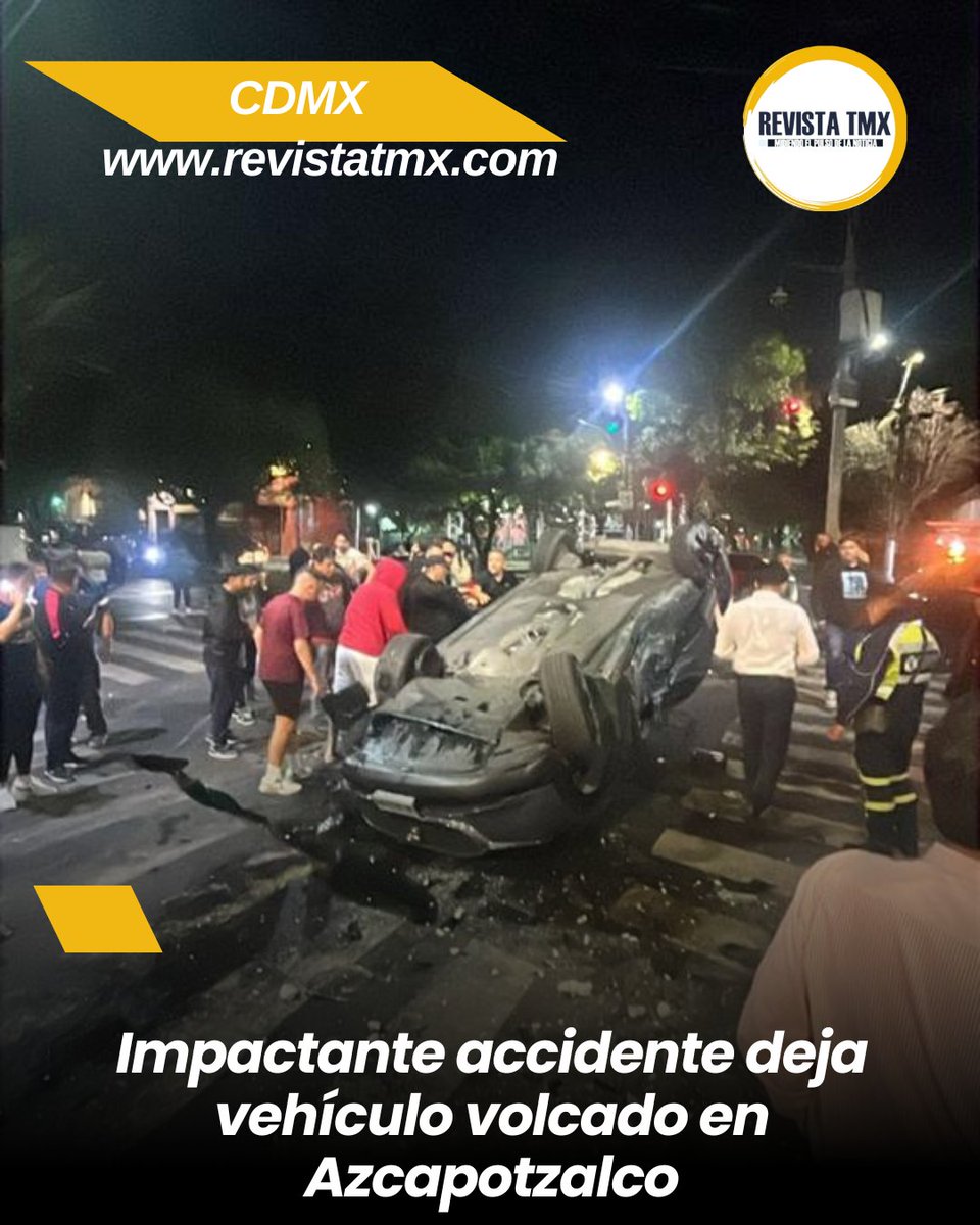 ⚠️ Impactante accidente deja vehículo volcado en Azcapotzalco

🚘 #CDMX.- Durante la noche de este #lunes se registró la volcadura de un automóvil en la intersección de Calle Salónica y Calle Norte 79-B, en la colonia Un Hogar Para Cada Trabajador, en la alcaldía #Azcapotzalco.