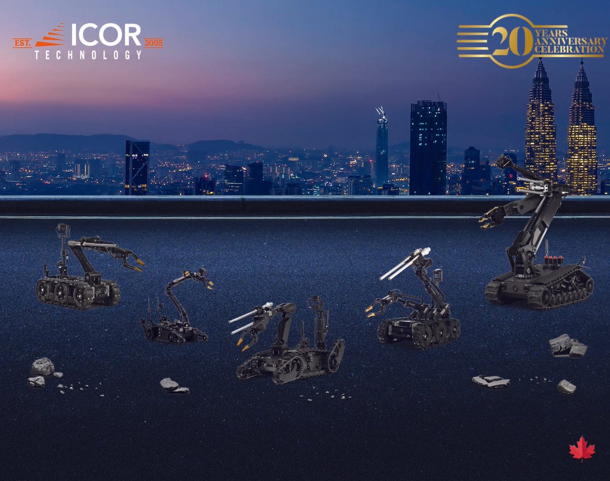 ICORTechnology's tweet image. Celebrating 20 Years of  ICOR Technology🎉 Together with our incredible clients and partners, we’ve advanced bomb disposal robotics and built safer communities—and the best is yet to come. #20YearsICOR #Bombrobot #Policerobot
