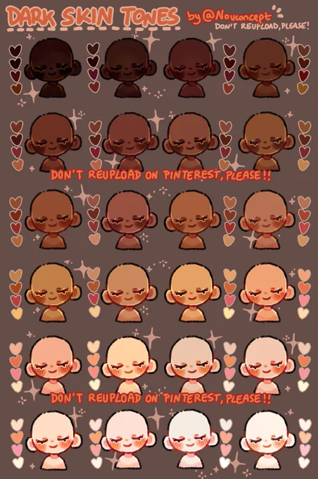 I find myself wanting to add more tones to this skin tone color palette reference...