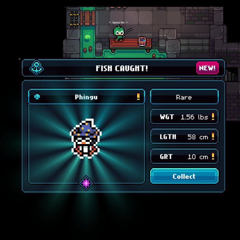 Playing Gigaverse, caught my first Phingu <a href="/Phin_totten/">Phin</a> 

Hopefully the first of many little mysterious penguin fish