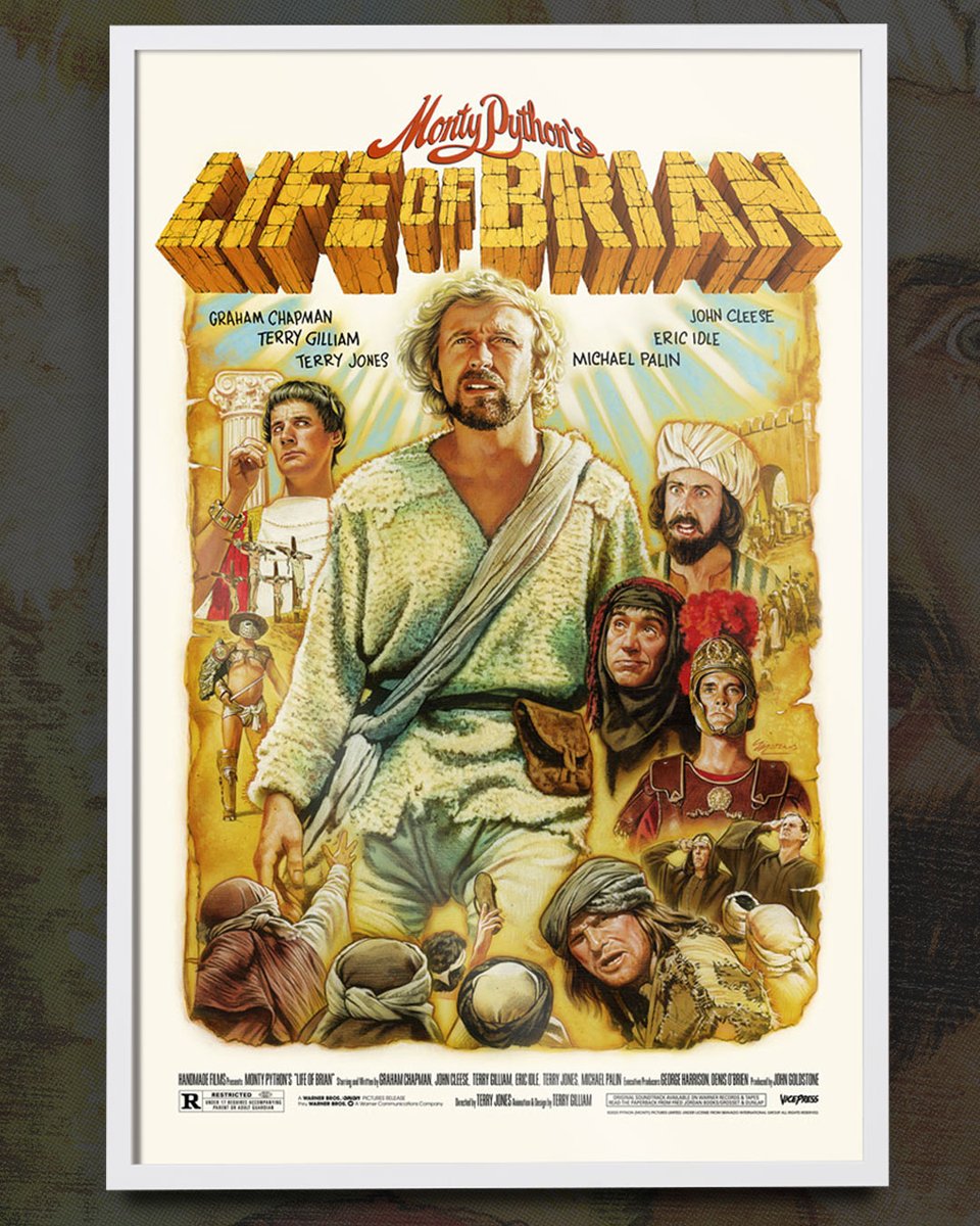 Available Now - Monty Python's Life Of Brian, limited edition, officially licensed movie poster by Roger Motzkus.
Sized 24x36 inches and limited to an edition of 175, pick it up at Vice-Press.com now!