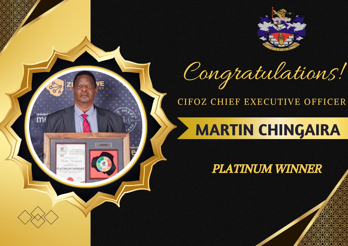 Celebrating a momentous occasion! 🙏🏽 Congrats to our CEO, Mr. Martin Chingaira, on being honored by @ZimCEONetwork for his exceptional work in the construction industry! Visionary leadership &amp; tireless efforts shaping Zimbabwe's construction future! #CIFOZ #ConstructionExcellence