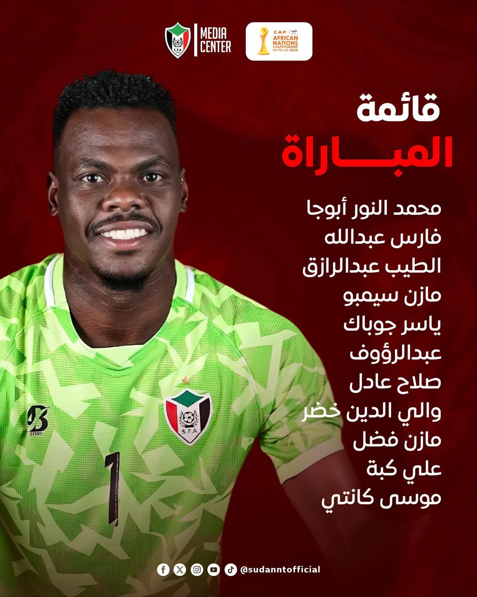 بالتوفيق ان شاء الله يا شباب

Go and do the nation proud 🇸🇩