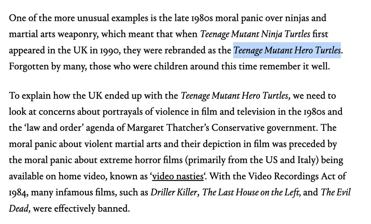 Shoshana Weissmann, Sloth Committee Chair 🦥 (@senatorshoshana) on Twitter photo The British have found my piece and they vehemently agree.
The craziest thing through the replies and shares I learned? UK govt censored Teenage Mutant Ninja Turtles back in the day because they thought it was harmful to minors. <a href="/PessimistsArc/">Pessimists Archive</a>
tribunemag.co.uk/2021/04/when-t… The British have found my piece and they vehemently agree.
The craziest thing through the replies and shares I learned? UK govt censored Teenage Mutant Ninja Turtles back in the day because they thought it was harmful to minors. <a href="/PessimistsArc/">Pessimists Archive</a>
tribunemag.co.uk/2021/04/when-t…