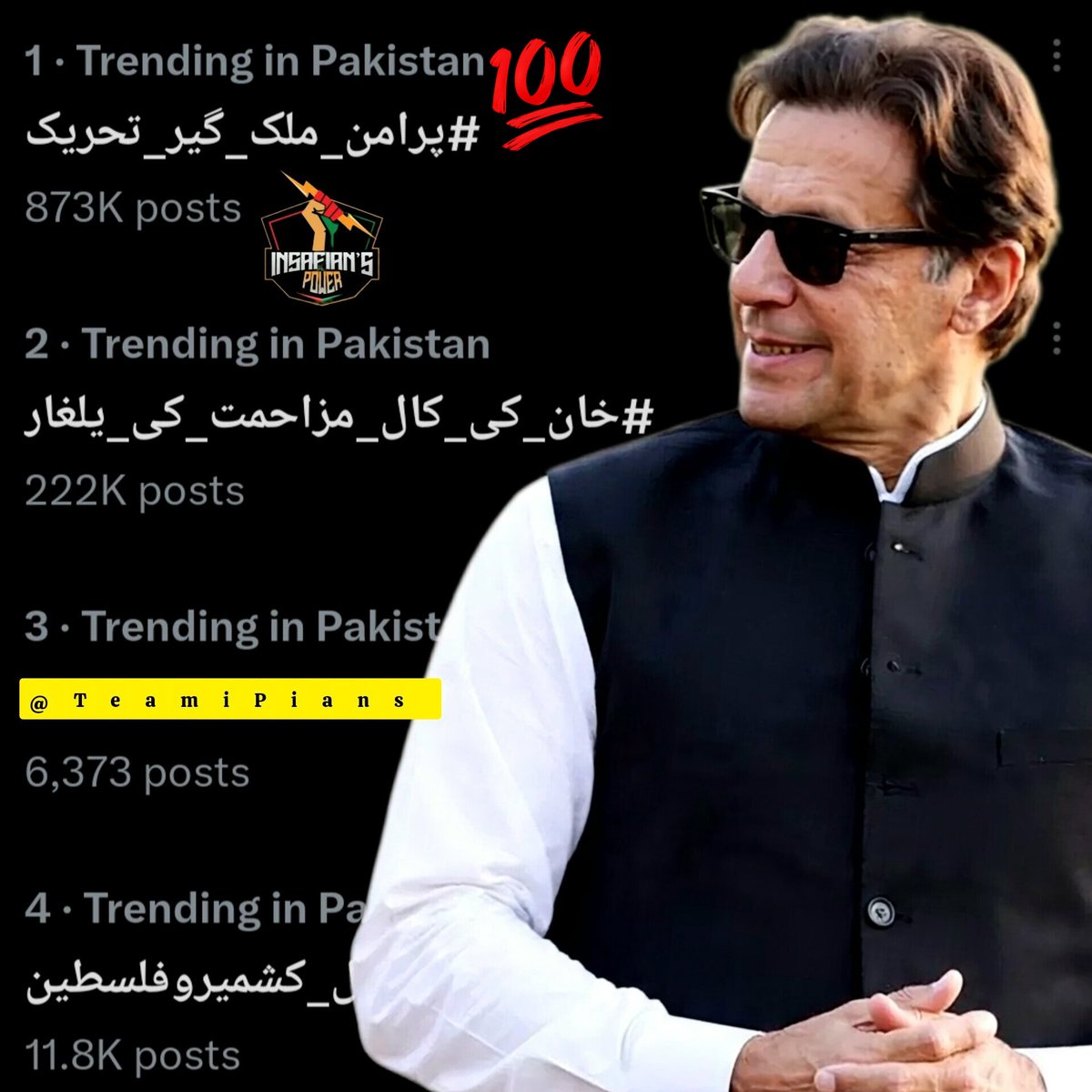 8 لاکھ 73 ہزار ٹویٹس کے ساتھ ٹاپ ٹرینڈ
رکنا نہیں، جھکنا نہیں
آپ سب کو خراج تحسین ❤️🙌

#پرامن_ملک_گیر_تحریک