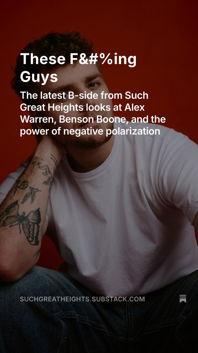 Chris DeVille (@chrisdeville) on Twitter photo "These Fucking Guys," the new B-side from my book SUCH GREAT HEIGHTS, is about Alex Warren, Benson Boone, and the power of negative polarization (with cameos from the Radiohead bear logo and <a href="/TitusAndronicus/">Titus Andronicus</a> on @lifeoftherecord) suchgreatheights.substack.com/p/these-f-and-… "These Fucking Guys," the new B-side from my book SUCH GREAT HEIGHTS, is about Alex Warren, Benson Boone, and the power of negative polarization (with cameos from the Radiohead bear logo and <a href="/TitusAndronicus/">Titus Andronicus</a> on @lifeoftherecord) suchgreatheights.substack.com/p/these-f-and-…