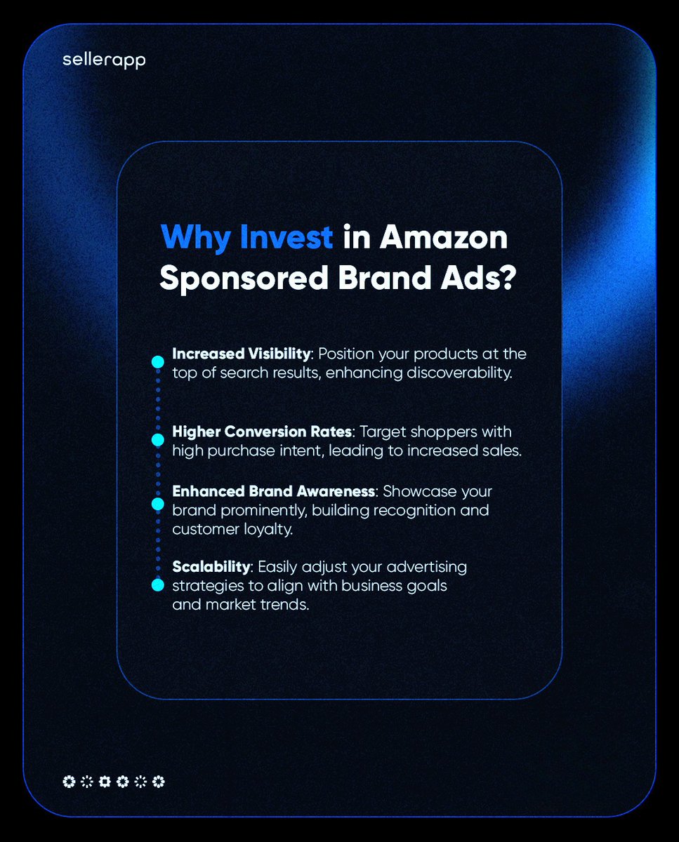 Sponsored Brand Ads = 🚀 Premium placement 🎯 High-intent traffic 📈 Full-funnel scalability🧩 Brand story, told your way

It's not about clicks.
It's about positioning.

#AmazonAds #SponsoredBrandAds #RetailMedia #EcommerceStrategy #BrandBuilding #FBAPro #AmazonMarketing
