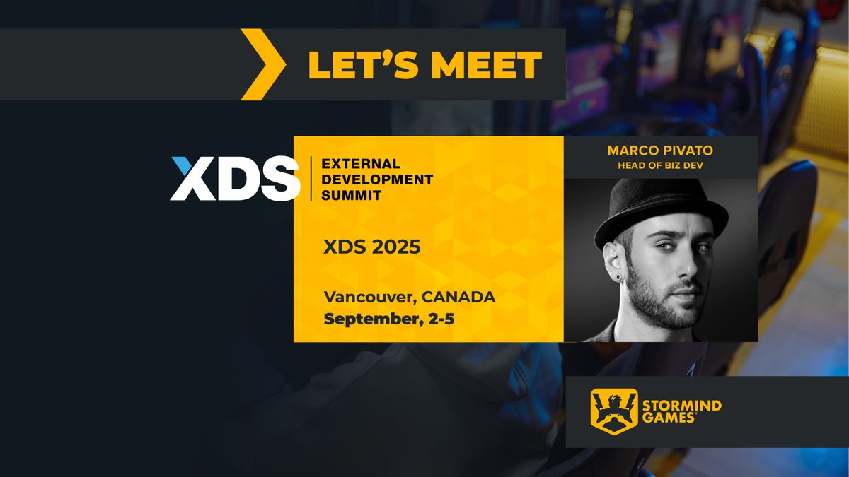 Crossing the Atlantic Ocean to reach XDS this September!

From Sept 2 to 5, our Head of Biz Dev Marco Pivato will be in Vancouver to represent Stormind Games.

Seeking partners, industry professionals, developers, publishers, IP holders, and investors.

See you there!