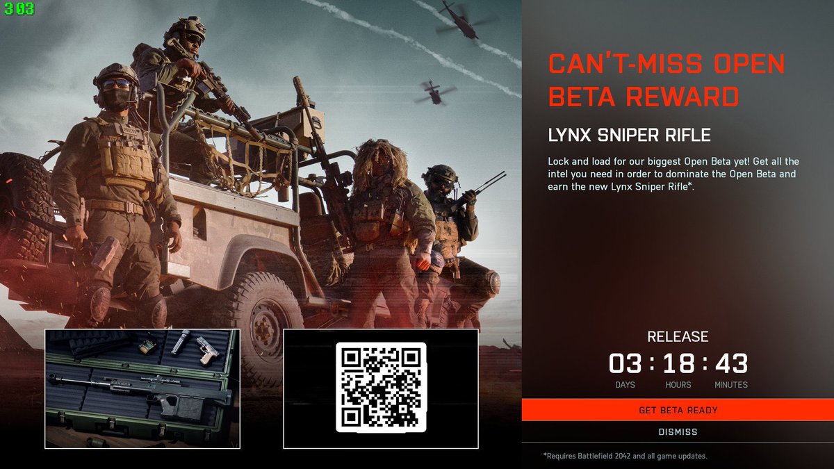 Play the Battlefield 6 Beta and you will unlock a NEW Sniper Rifle in Battlefield 2042 called “LYNX” 

#Battlefield6 | #Battlefield2042