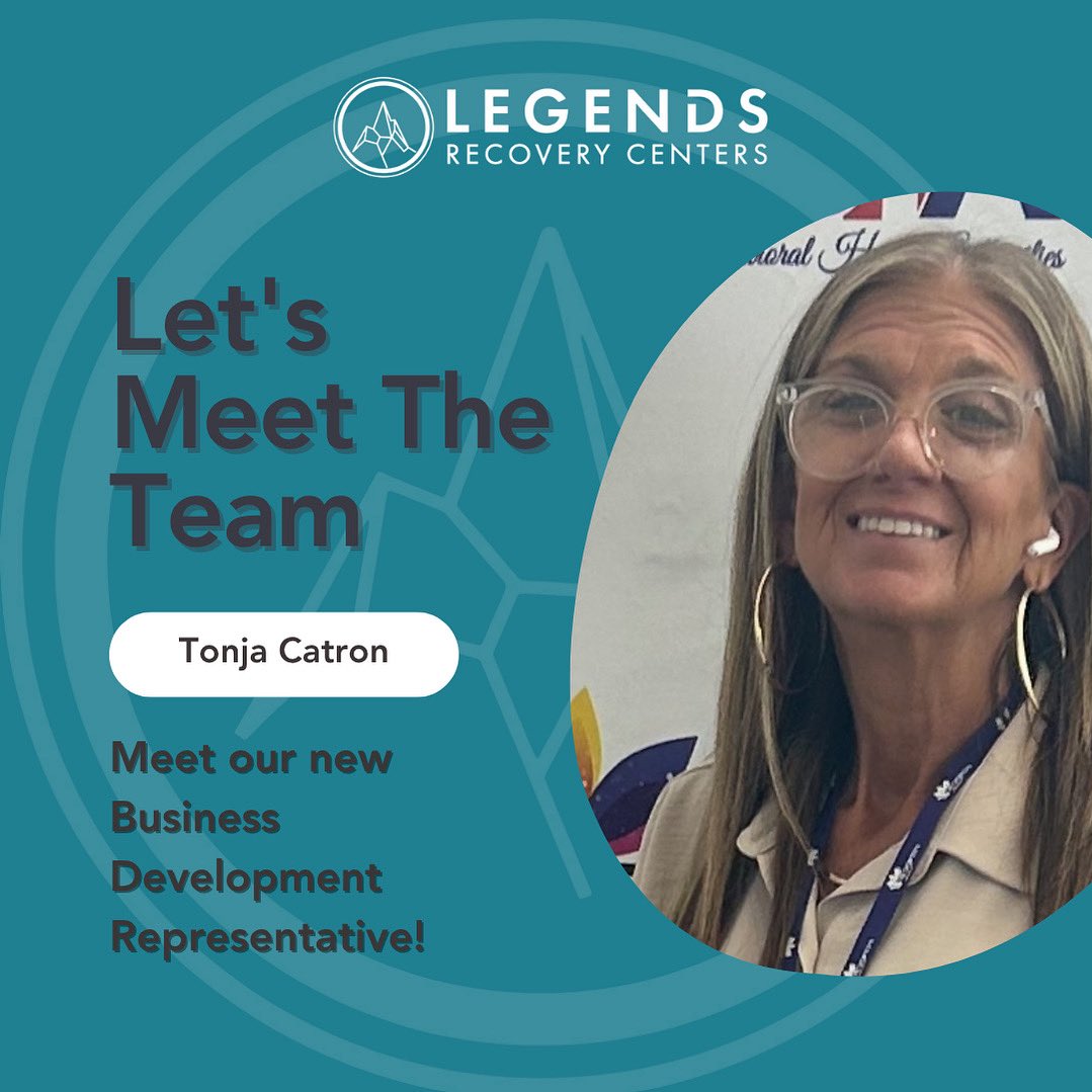 We’re excited to welcome Tonja Catron to our Legends Recovery Centers family! Tonja joins our Business Development team, bringing passion and dedication to supporting the recovery journey of our clients and community. Please join us in giving her a warm welcome! #meettheteam