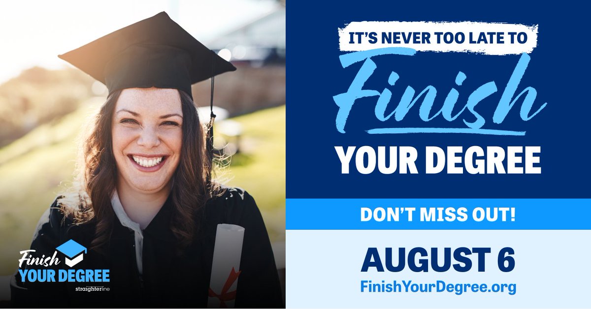 Just 24 hours until #FinishYourDegree Day!

StraighterLine is going all-in to make college achievable for everyone.

Don’t miss the big reveal on August 6!

Learn more at FinishYourDegree.org.

#AdultLearners #OnlineLearning #EducationAccess