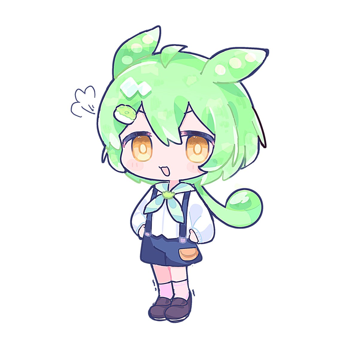 ずんだもん色ラフ✨
(せのびしてます)
