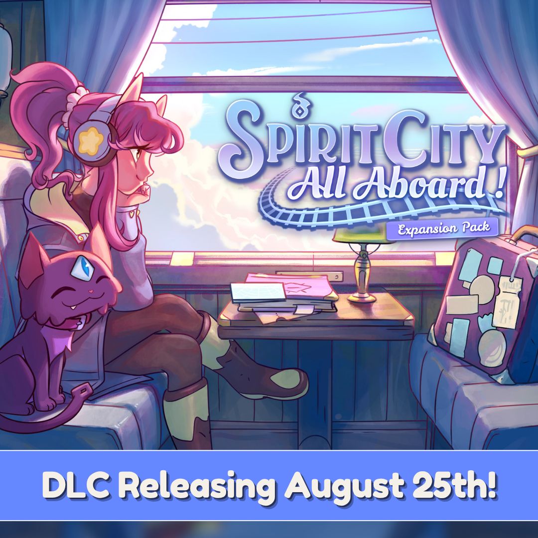 🚄Release Date Announcement! 🎊

We're thrilled to announce that Spirit City: All Aboard! is arriving at the station on Monday, August 25, 2025.

That's right, only 20 days before you can travel in style on Spirit Railways!