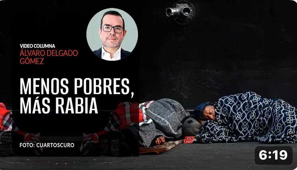 Alvaro Delgado Gómez (@alvaro_delgado) on Twitter photo “Menos pobres, más rabia”, mi videocolumna sobre los 10 millones de pobres menos en México con <a href="/lopezobrador_/">Andrés Manuel</a>, en contraste con los 15.9 millones creados por <a href="/FelipeCalderon/">Felipe Calderón 🇲🇽🇺🇦</a>. Son dos modelos. Por eso la derecha, en vez de alegrarse, está más envilecida:
youtu.be/T8vfFFnGsls?si… “Menos pobres, más rabia”, mi videocolumna sobre los 10 millones de pobres menos en México con <a href="/lopezobrador_/">Andrés Manuel</a>, en contraste con los 15.9 millones creados por <a href="/FelipeCalderon/">Felipe Calderón 🇲🇽🇺🇦</a>. Son dos modelos. Por eso la derecha, en vez de alegrarse, está más envilecida:
youtu.be/T8vfFFnGsls?si…